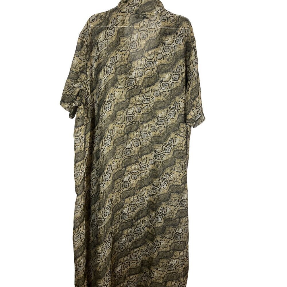 Betsys Things Sheer Animal Print Snakeskin 2X Green Exotic Jungle Safari Chic - Picture 4 of 11